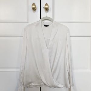 SATIN TOPSHOP DRAPED BLOUSE